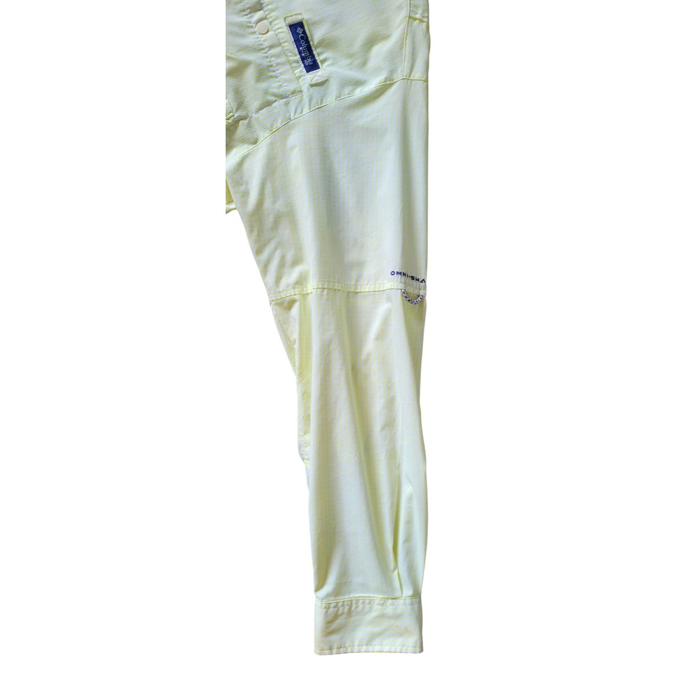 Columbia PFG Fishing Shirt SZ Large Long Sleeve Yellow Super Tamiami - Picture 4 of 6